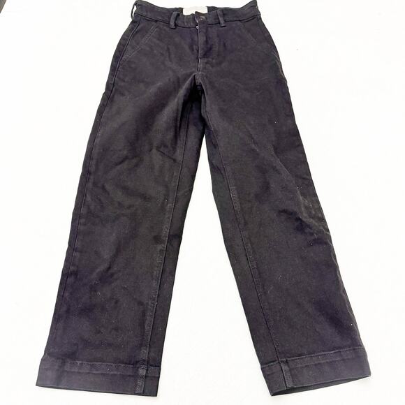 Everlane The Straight Leg Crop Short Black Denim Jean Pants Size 00 - Picture 2 of 8